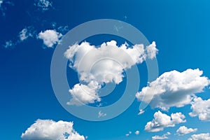 the White, Fluffy Clouds In Blue Sky. Abstract Background From Clouds