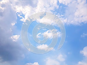 blue sky, with Background from flufly clouds