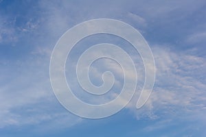 White fluffy clouds in the blue sky, nature background