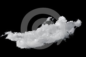 white fluffy clouds isolated on a black background