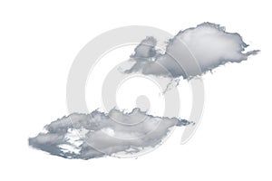 white fluffy clouds isolated on a black background