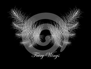 White Fluffy Fay Wings - Dreamlike Fuzzy Pixie Wings photo