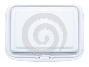 White foam box isolated on white background with clipping path