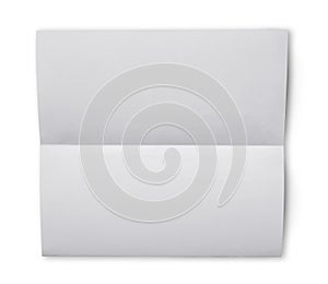 White folded blank sheet of paper for correspondence