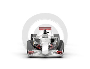 White Formula One Car - Front View