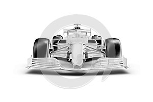 white formula one car mockup on a white background