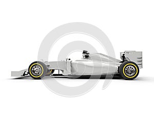 White formula one car - side view