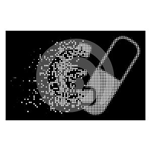 White Fragmented Pixelated Halftone Farma Pound Business Icon photo