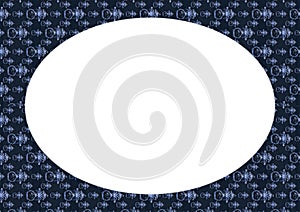 White Frame with Decorated Blue Curved Borders