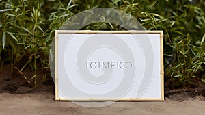 Minimalistic White Frame Mockup With Balinese Art Style photo