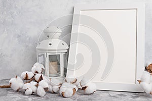 White frame for layout, design on a light background. Tender photo