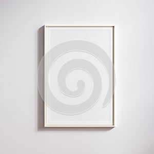 White frame mockup close up, 2x3 paper ratio with passepartout photo