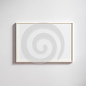 White frame mockup close up, 2x3 paper ratio with passepartout photo