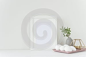 White frame mockup with Easter composition