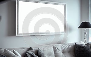 White Frame, Realistic Square Frames, White Blank Picture Mockup Template, Abstract Generative AI Illustration