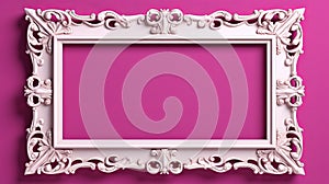 Ornate Frame On Pink Background: 3d Photo With 8k Resolution photo