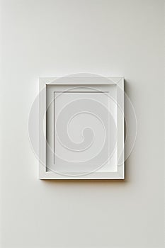 A white frame with a white picture inside