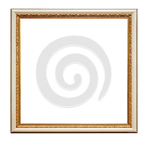 White Framework in antique style. Vintage picture frame isolated on white background