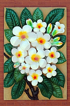 White Frangipani flower statue