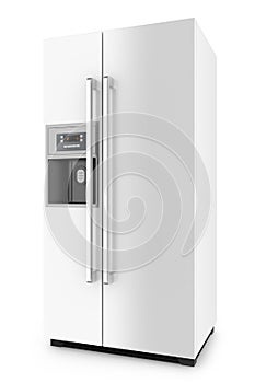 White fridge with side-by-side door system