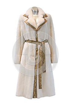 White fur coat