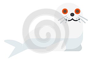 White fur seal icon. Funny cute pinniped