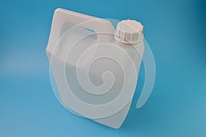 White gallon container isolated on a blue background