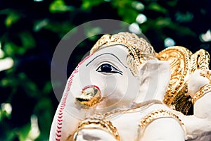 White Ganesh Elephant Hindu god statue