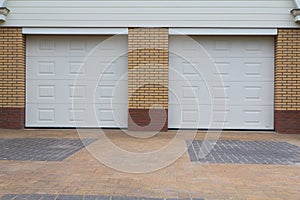 White garage doors photo