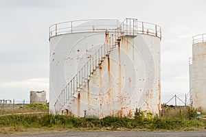 White gas storage tank