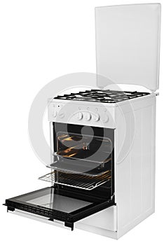 White gas stove isolated on a white background