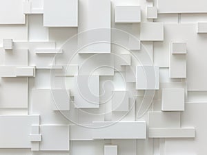 White Geometric 3D Wall