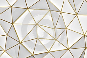 White geometric background with golden folds