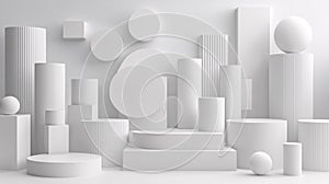 White geometric background