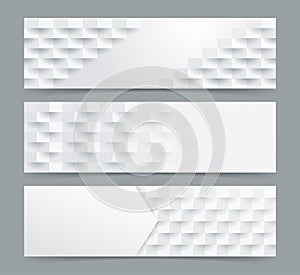 White geometric banner, abstract background template.