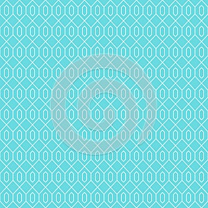 White Geometric Blocks on Blue Pattern Texture Background