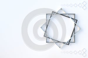 White geometric cube shapes  background. for design decorate. 3D render.