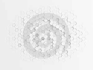 White Geometric Hexagon Texture Background