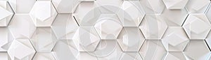 Abstract White Hexagon Tile Background