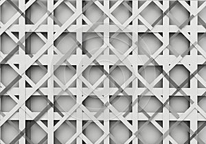 Modern geometric pattern with intersecting white lines on gray background