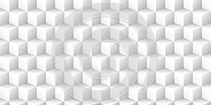 White geometric vector background with 3d texture from cubes