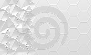 White Geometrical Morphing Background 3d Illustration