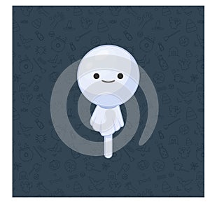 The white Ghost candy. Isolated Vector Illustration