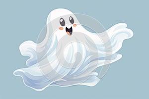 white ghost smilling generated AI