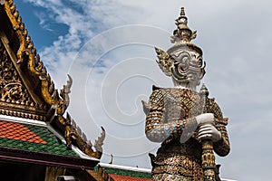 White Giant Guardian in Wat Phra Kaew temple