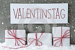 White Gift, Snowflakes, Valentinstag Means Valentines Day photo