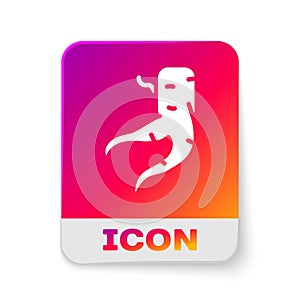 White Ginger root icon isolated on white background. Rectangle color button. Vector