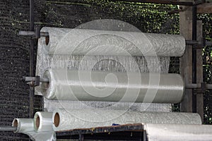 White glass fiber composite raw material background