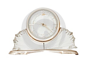 White glass rarity clock