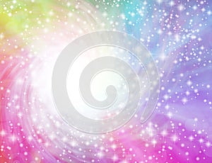 White Glitter Vortex Rainbow Background